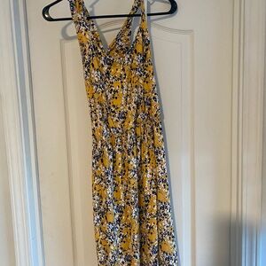 Yellow mini dress cross back